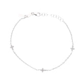 18 Karat Weissgold Armband Kreuz mit Zirkonia